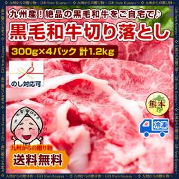 九州産 絶品の黒毛和牛 牛肉切り落とし 300g×4パック 計1.2kg